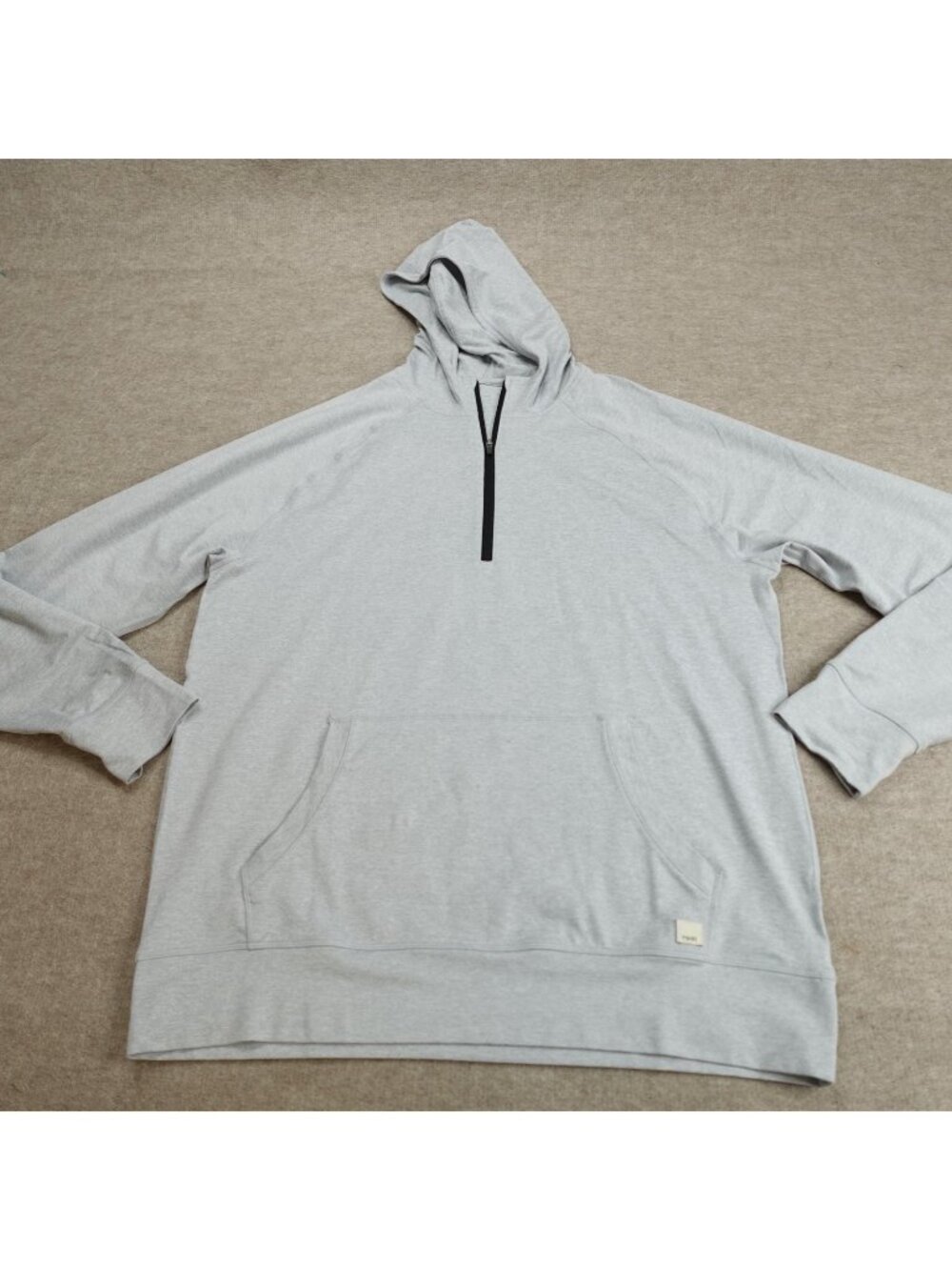 Vuori Mens Sweater Large Gray Ponto Performance Half Zip Hoodie Steele